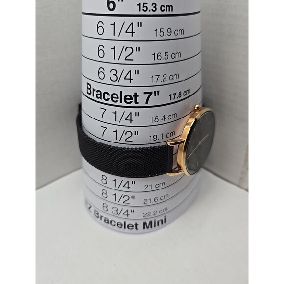 Daniel Wellington Petite Ashfield E32R1 32mm Black Mesh Rose Gold New Battery - Picture 7 of 10